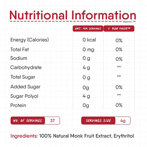 TruNativ Everyday Sweet 150g | Monk Fruit Sugar Replacer | Keto & Diabetic Friendly