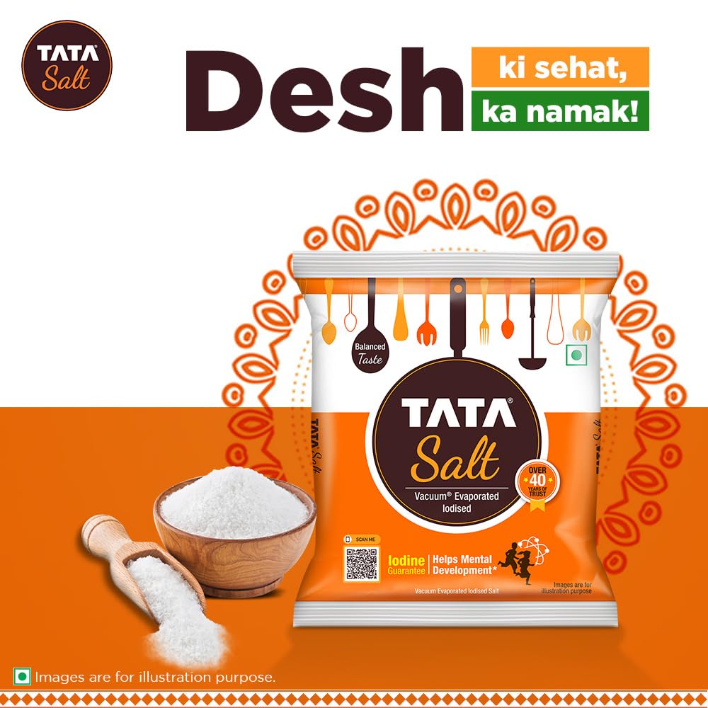 Tata Salt 1 Kg - Iodised, Free Flowing, Vacuum Evaporated