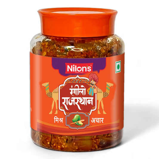 Nilon's Rangilo Rajasthan Mixed Pickle 500g | Traditional Rajasthani Achar with Raw Mango & Spices