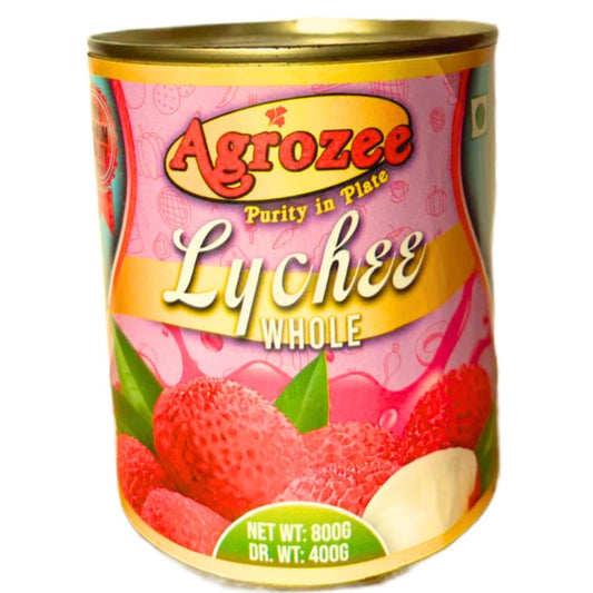 Agrozee Canned Whole Lychee in Sugar Syrup, 850g (Pack of 2)