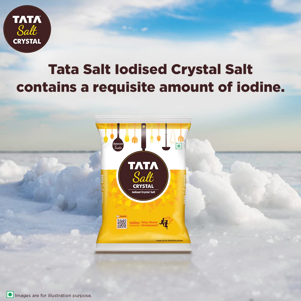 Tata Salt Crystal Salt, 1 kg - Iodine Guaranteed Cooking Salt