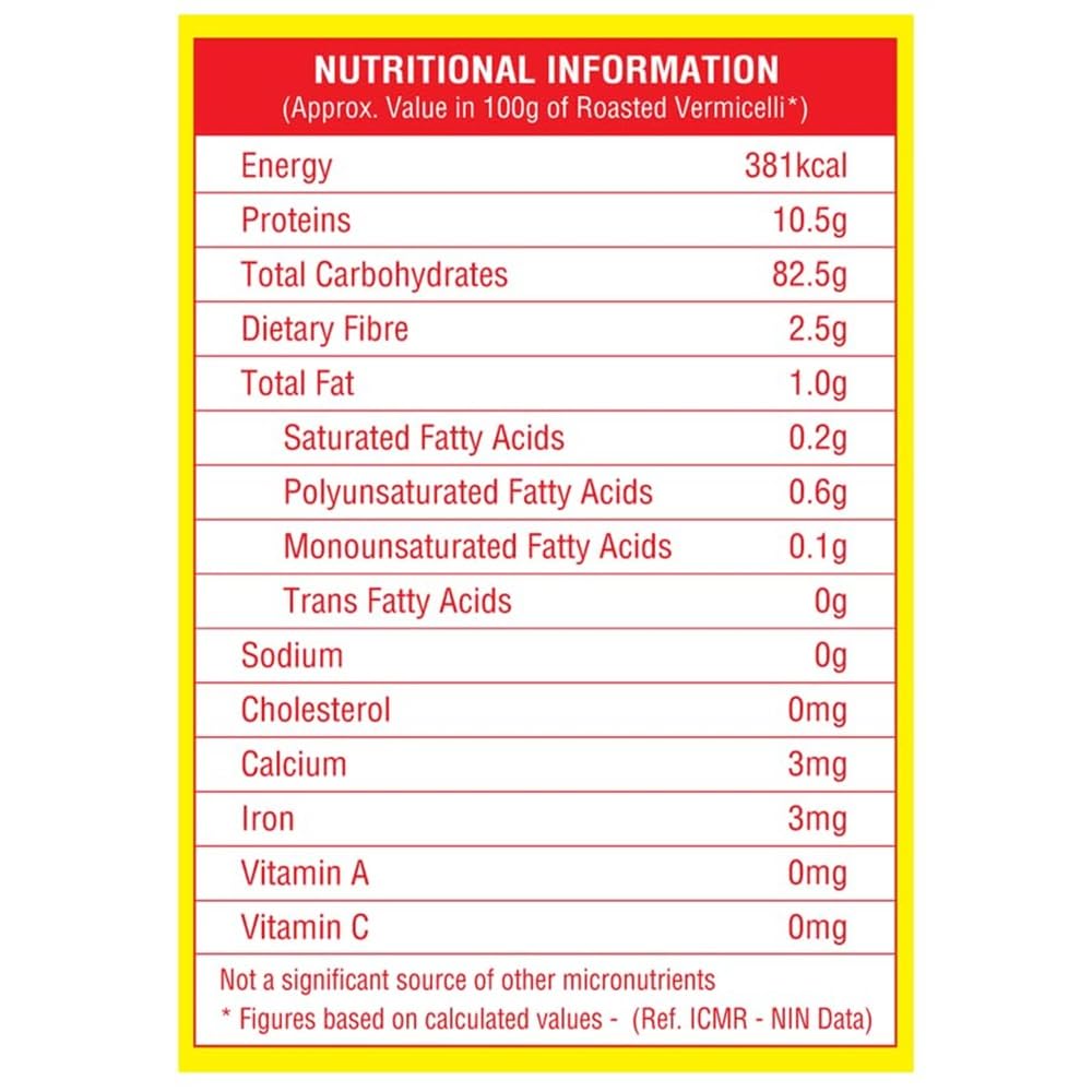 Bambino Vegetarian Vermicelli, Roasted, 850g - Quick Cooking Pasta
