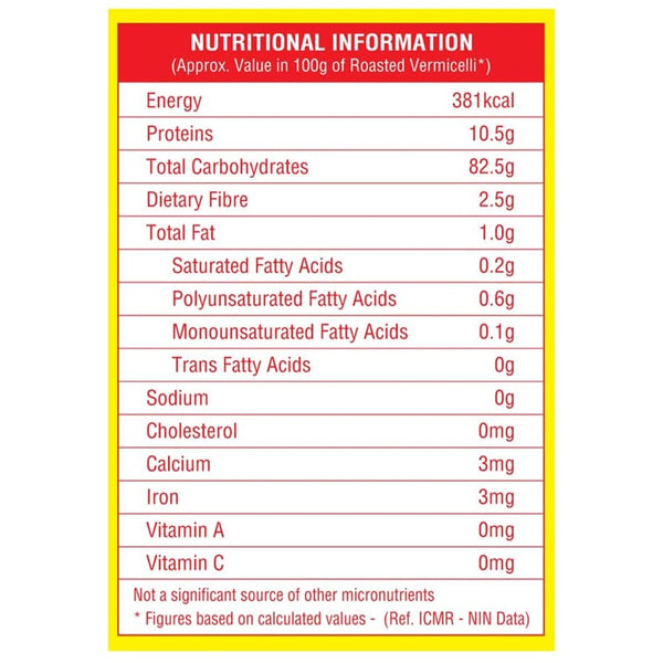Bambino Vegetarian Vermicelli, Roasted, 850g - Quick Cooking Pasta