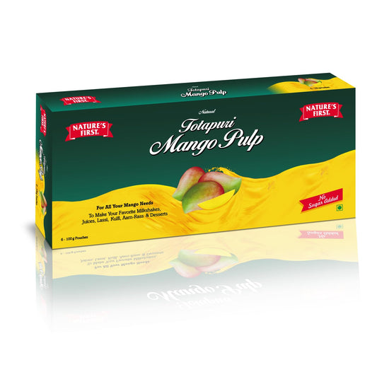 Nature's First Totapuri Mango Pulp 6 x 100 GMS - Canned Fruits