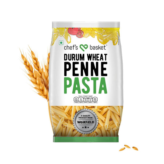 Chef's Basket Durum Wheat Penne Pasta | 500 gm Pouch | Vegetarian