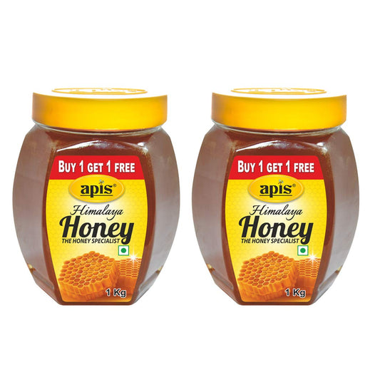 Apis Himalaya Honey, 1kg Each (Buy 1 Get 1 Free) - Natural Sweetener