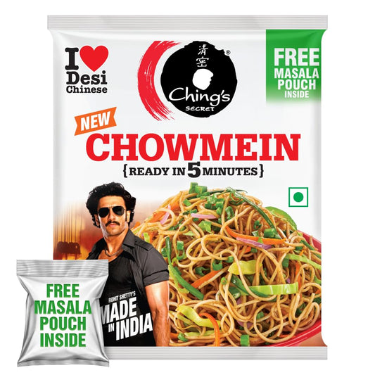 Ching’s Just Soak Chowmein | 140 gm | Free Masala Pouch | Instant Noodles