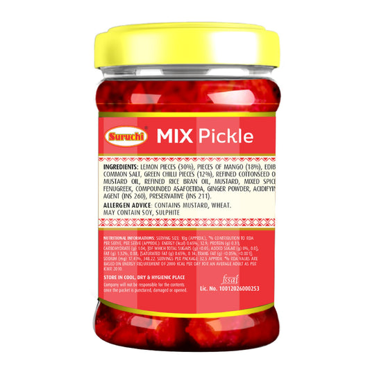 Suruchi Mix Pickle - 100g | Nimbu Mirchi Aam Achar | Ready to Eat Indian Pickle