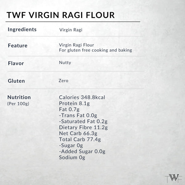 TWF Ragi Flour | 2Kg | Gluten-Free Finger Millet Atta | Stone Ground