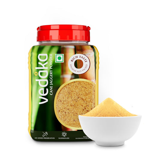 Vedaka Cane Jaggery Powder | 1 Kg Jar | No Added Color & Preservatives