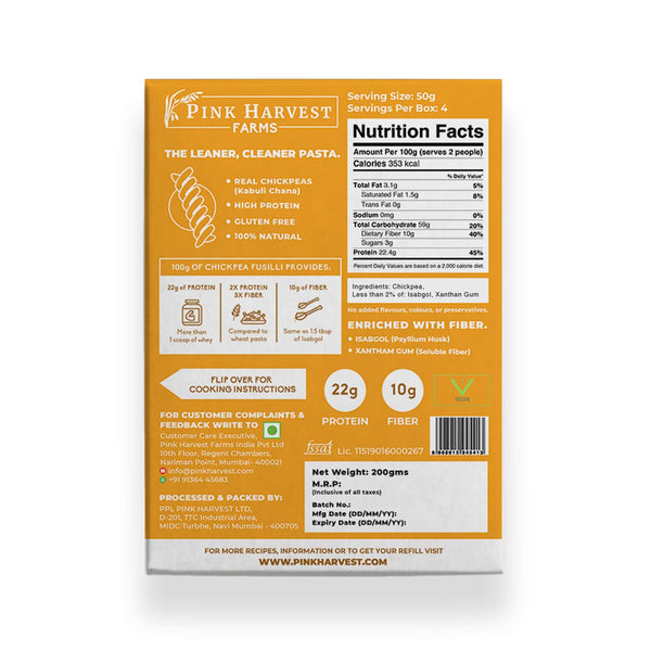 Pink Harvest Farms Chickpea Pasta - Vegan, Gluten Free, 200 g