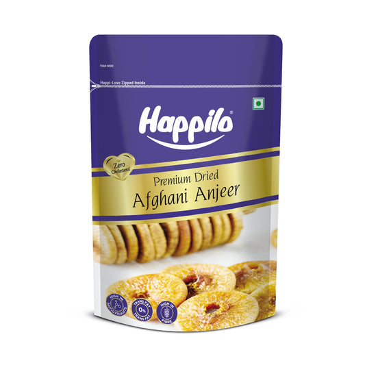 Happilo Dried Afghani Anjeer 200g | Low Sodium, Vegan Snack