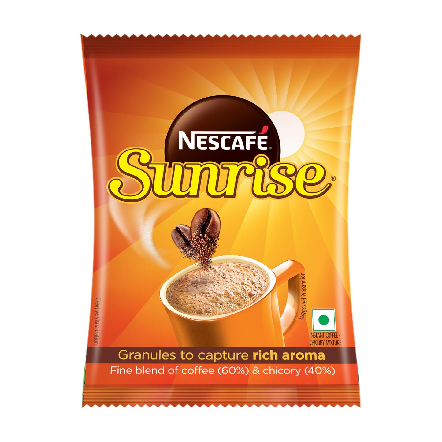Nescafe Sunrise Instant Coffee Powder, 45g/50g Pouch - Coffee Chicory Mix