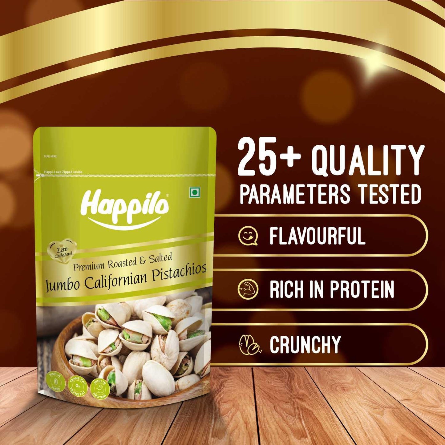Happilo California Roasted & Salted Pistachios 200 g | Gluten-Free, Non-GMO, High Protein Nuts