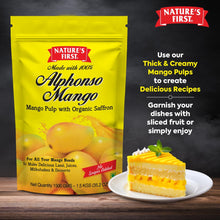 Nature's First Alphonso Mango Pulp 1.5 Kgs with Saffron - Canned Fruits