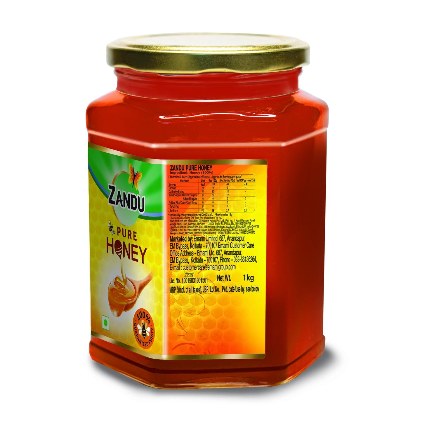 Zandu Honey 1KG - Unique Blend of Sunderban & Tulsi, No Added Sugar