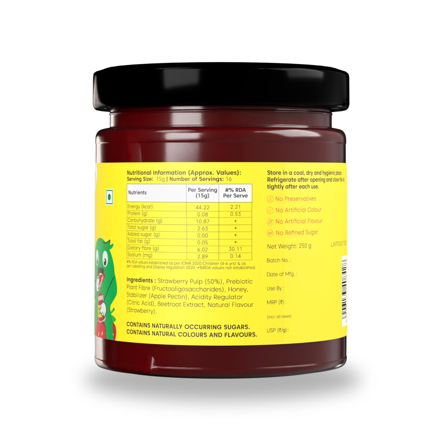 Little Joys Strawberry Honey Jam 250g | No Added Sugar, No Preservatives | Gut-Friendly Spread