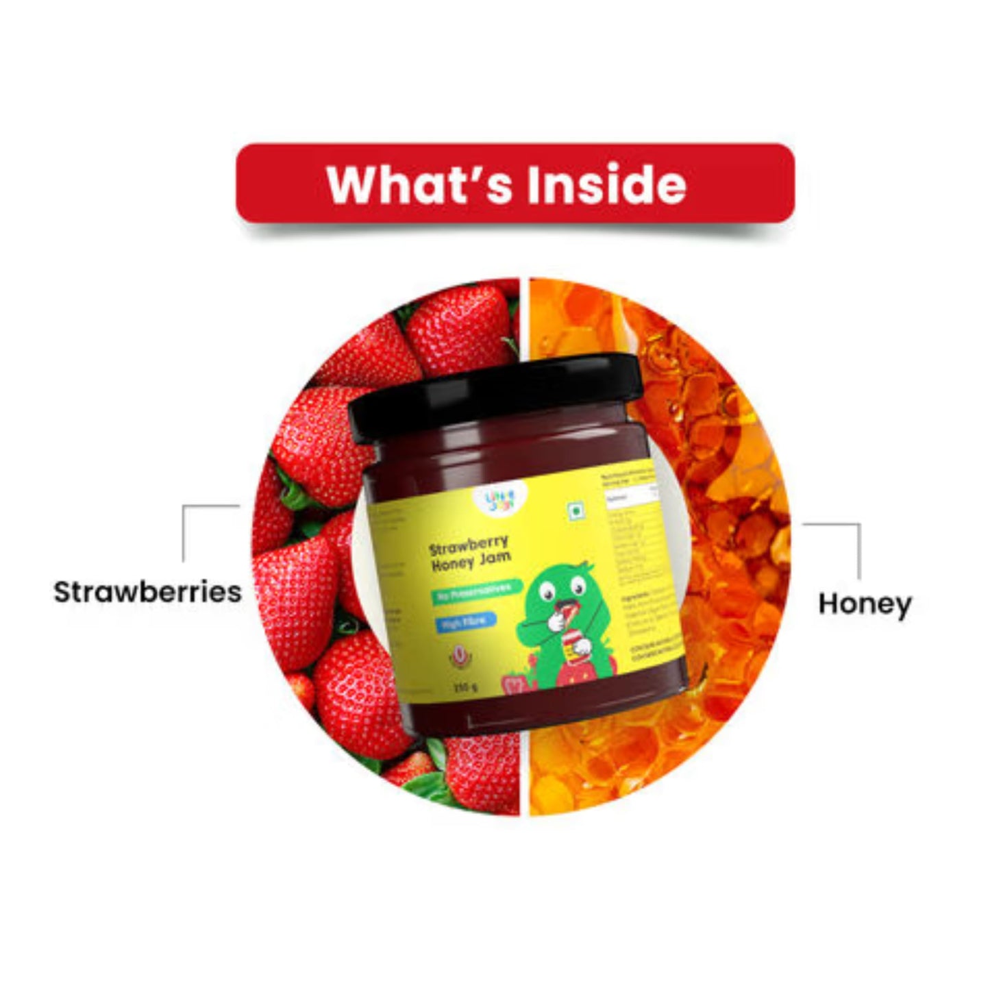 Little Joys Strawberry Honey Jam 250g | No Added Sugar, No Preservatives | Gut-Friendly Spread