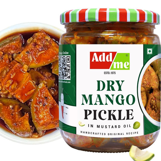 Add Me Dry Mango Pickle 500gm - Less Oil, Glass Jar