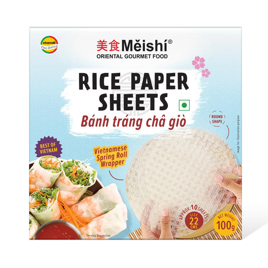 Meishi Gluten Free Spring Rice Paper Roll | 100g | 22 cm | Edible Sheets