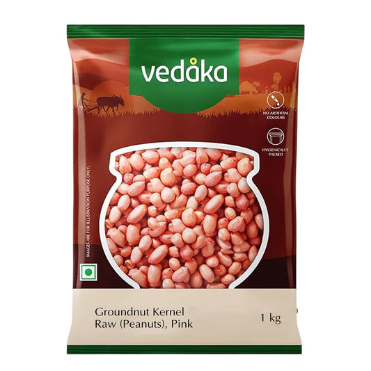 Vedaka Raw Peanuts, Pink, 1kg - Naturally Rich in Protein