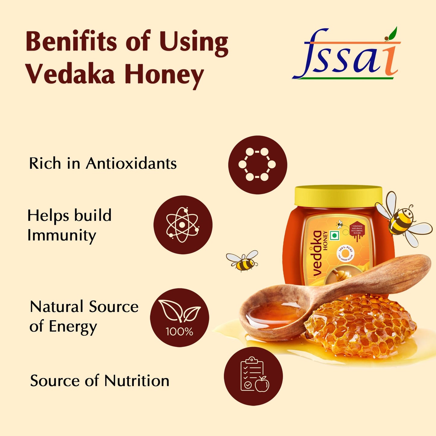 Vedaka Honey | 2 Kg | No Added Sugar | Product of India