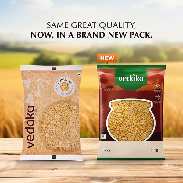 Vedaka Unpolished Toor Dal | 1 Kg Pack | Protein Source