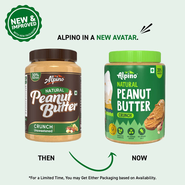 ALPINO Peanut Butter Smooth 1kg - Unsweetened, 30g Protein, Vegan