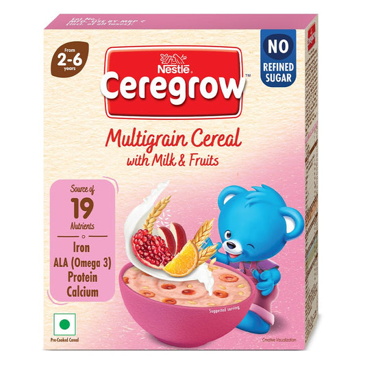 CEREGROW Multigrain Cereal with Milk & Fruits, 300g - Nutrient-Rich Breakfast