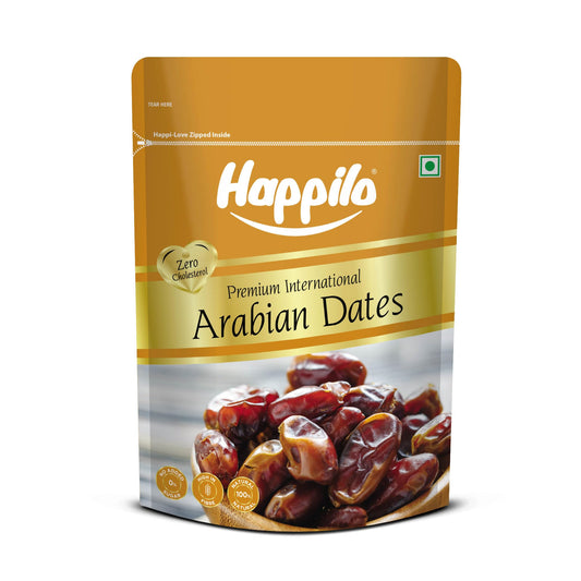 Happilo Dried Arabian Dates Pouch, 500 g | No Added Sugar | Gluten Free