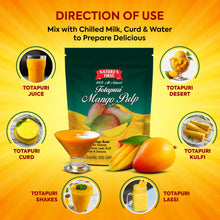Nature's First Totapuri Mango Pulp 1 Kg Pouch - Fresh Mango Flavor for Smoothies, Desserts, and Juices