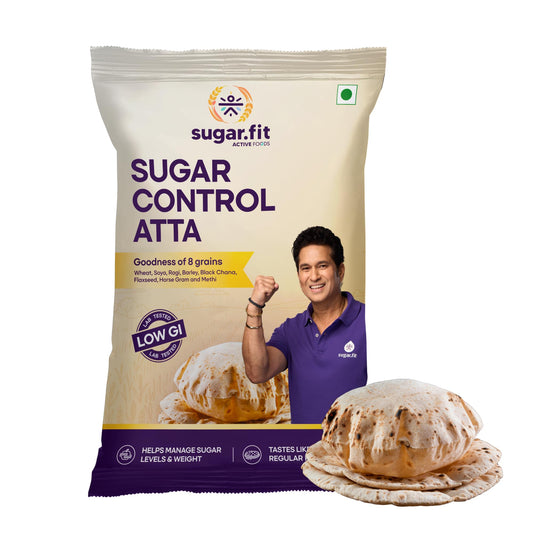Sugar.fit Sugar Control Atta 5kg - 8-in-1 Multigrain Flour, Low GI, High Protein & Fiber