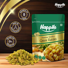 Happilo Dried Seedless Green Raisins 500 gm | Flavourful Snack | Source of Potassium | Dried Fruits