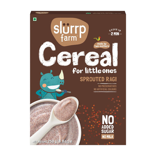 SLURRP FARM Sprouted Ragi Powder, 250 Gram - No Added Sugar, No Salt