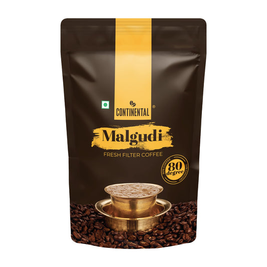 Continental Malgudi Filter Coffee Powder | 500g Pouch | 80% Coffee - 20% Chicory | Smooth Flavour