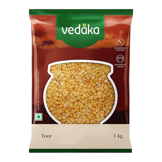 Vedaka Unpolished Toor Dal | 1 Kg Pack | Protein Source