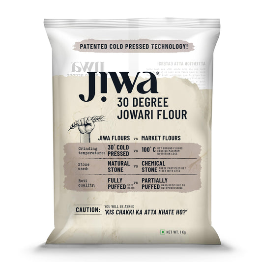 JIWA Organic Jowar Flour, 1 Kg - Cold Pressed, Fresh Taste