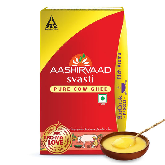 Aashirvaad Cow Ghee, Tetrapack, 1L - Rich Aroma