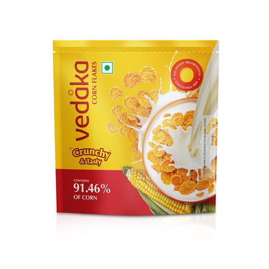 Vedaka Corn Flakes | 1.2 Kg | Breakfast Cereal | Low Saturated Fat