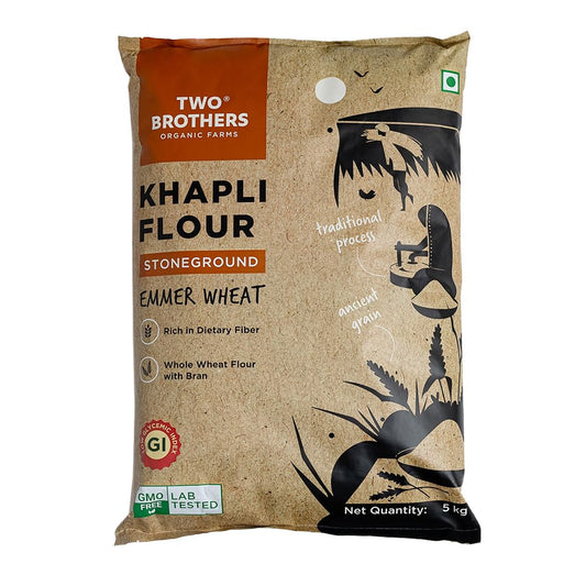 Two Brothers Organic Farms Khapli Wheat Flour 5kg | Stoneground Emmer Wheat for Versatile Cooking
