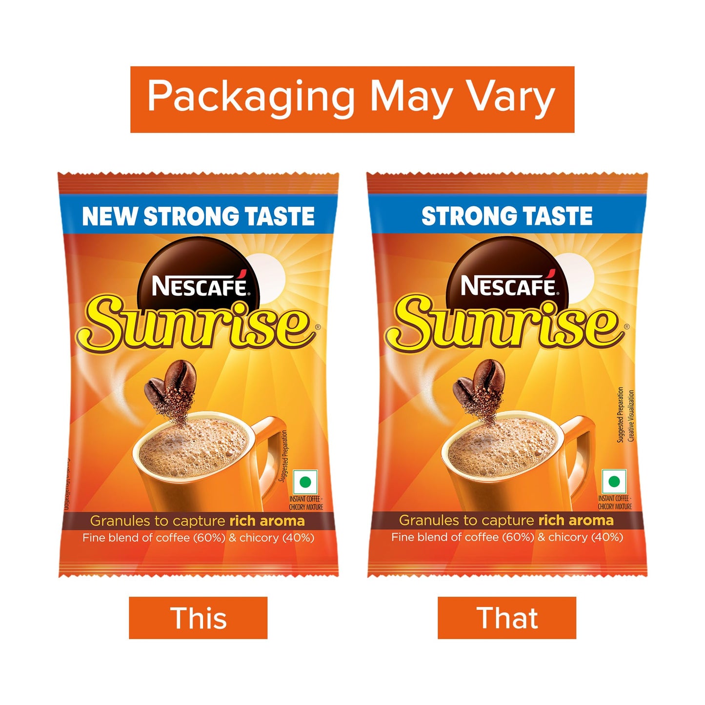 Nescafe Sunrise Instant Coffee Powder, 45g/50g Pouch - Coffee Chicory Mix