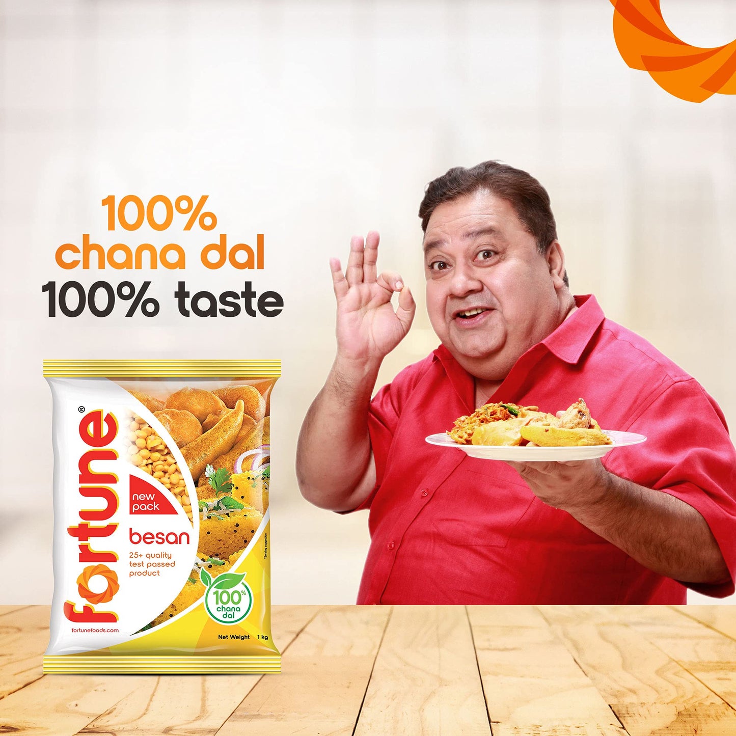 Fortune Chana Dal Besan, 1 kg - Premium Cooking & Baking Supplies