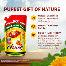 Dabur Honey - 750g Refill Pouch | No Added Sugar | FSSAI Approved