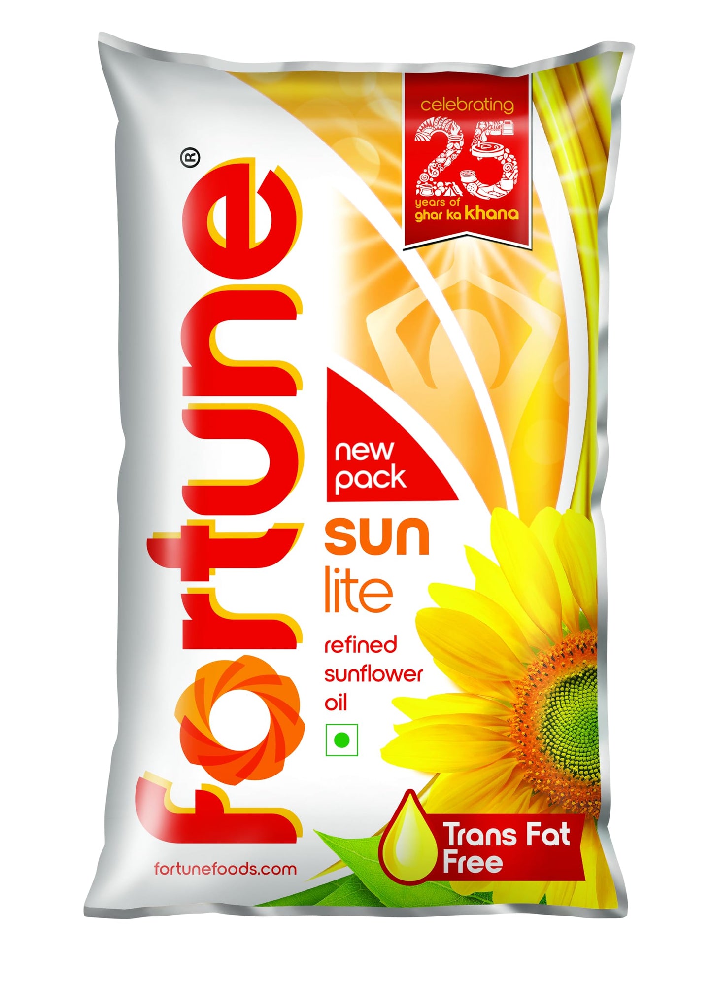 Fortune Refined Sunflower Oil, 870gm Pouch - Cooking Supplies