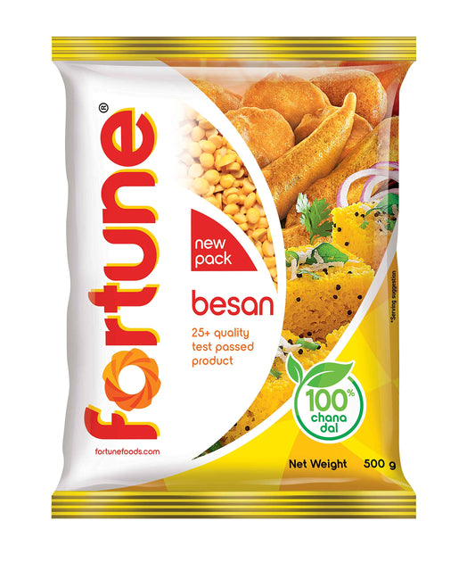 Fortune Chana Besan, 500 g - 100% Chana Dal Cooking Supplies