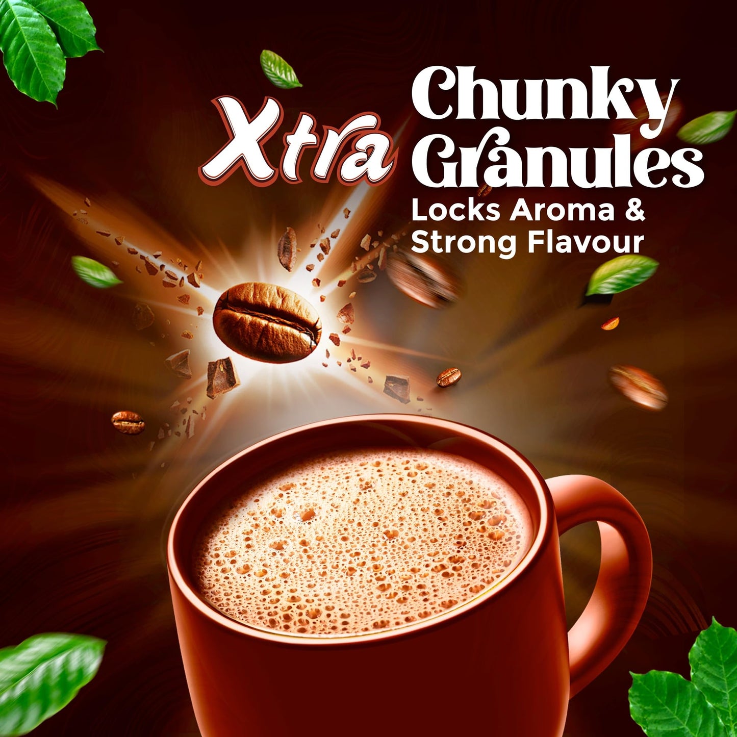 Continental Coffee Xtra Instant Coffee Powder | 200g Pouch | 70% Coffee 30% Chicory | Medium Roast