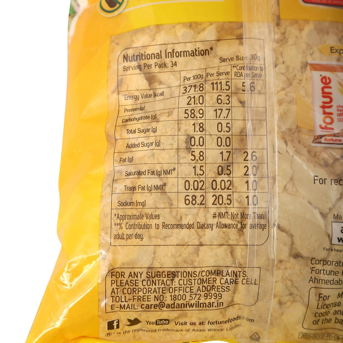Fortune Chana Dal Besan, 1 kg - Premium Cooking & Baking Supplies