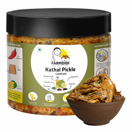 FarmDidi Jackfruit Pickle 325g | Handmade Kathal ka Achar in Mustard Oil | No Chemical Preservatives