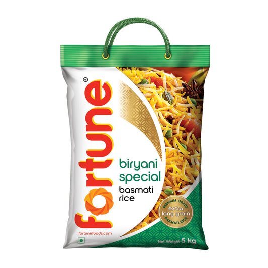 Fortune Biryani Special Basmati Rice, 5 KG - Extra Long Grain