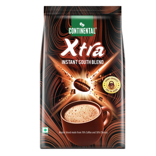 Continental Coffee Xtra Instant Coffee Powder | 200g Pouch | 70% Coffee 30% Chicory | Medium Roast